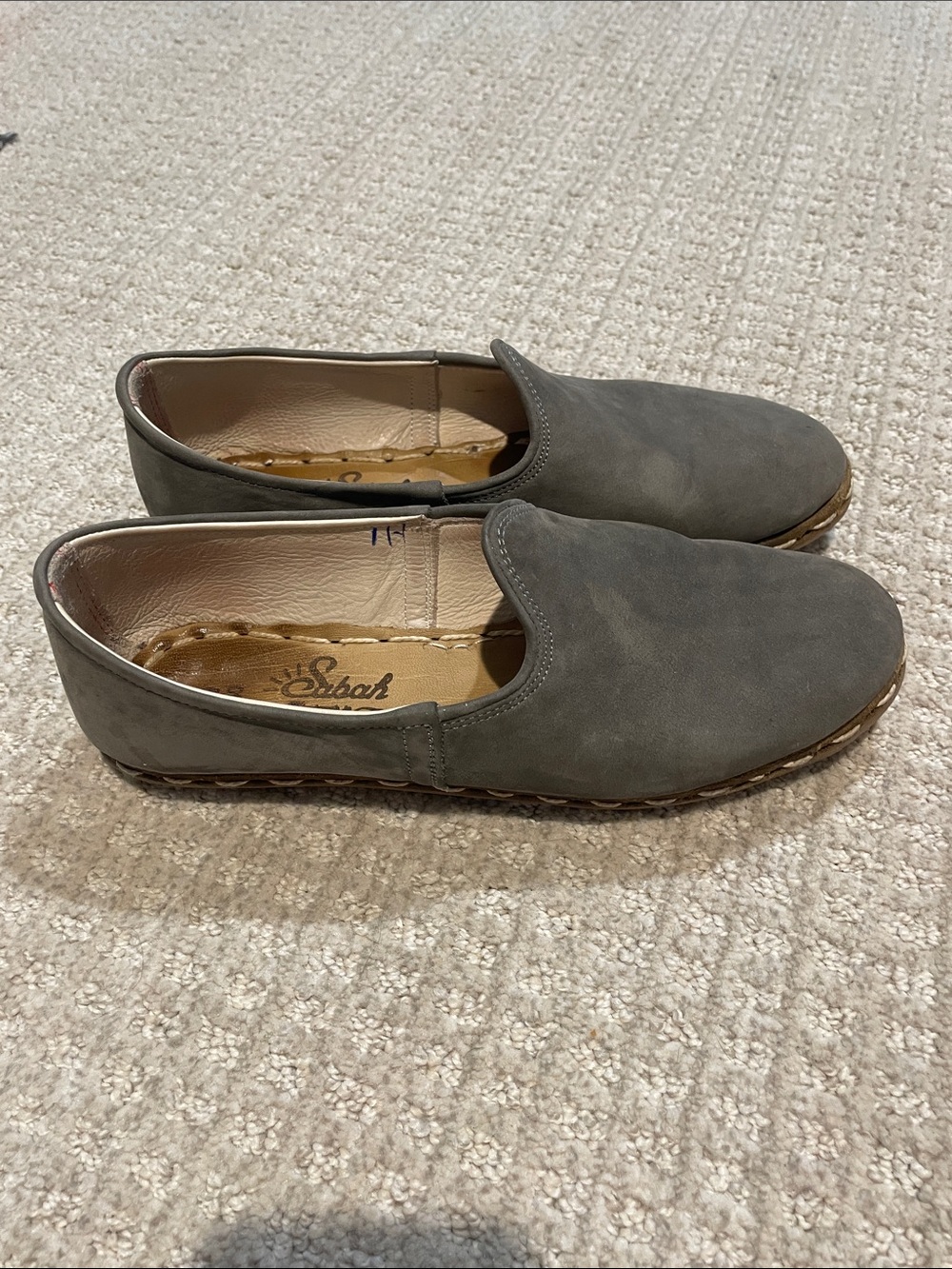 Sabah Taupe Suede Slip-On Flats - Picture 3 of 13